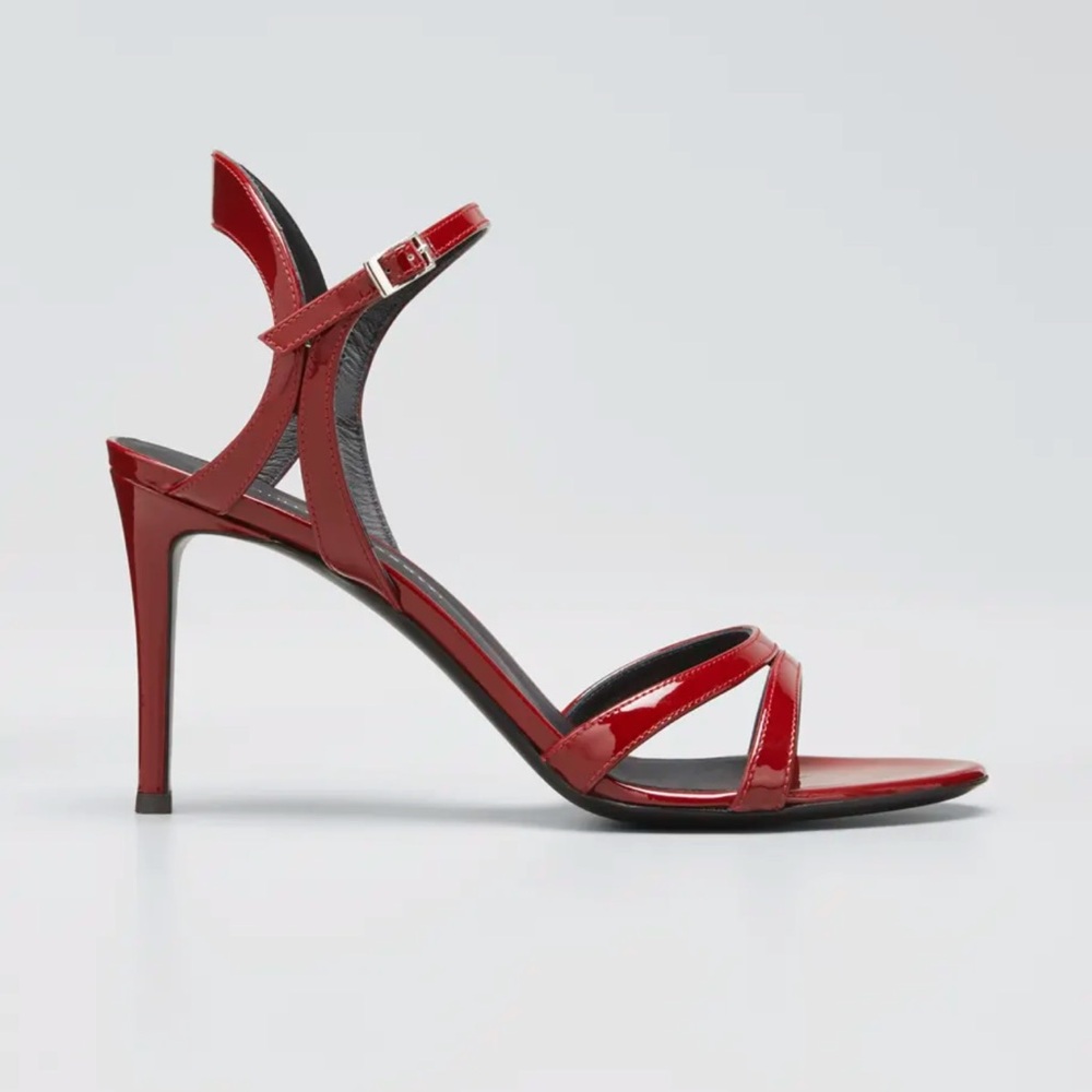 Giuseppe Zanotti Vernice Women's Heeled Sandal in Toro Red Size 36.5